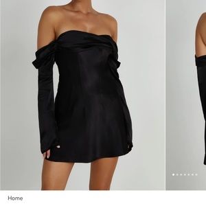 Black Off The Shoulder Meshki Dress
